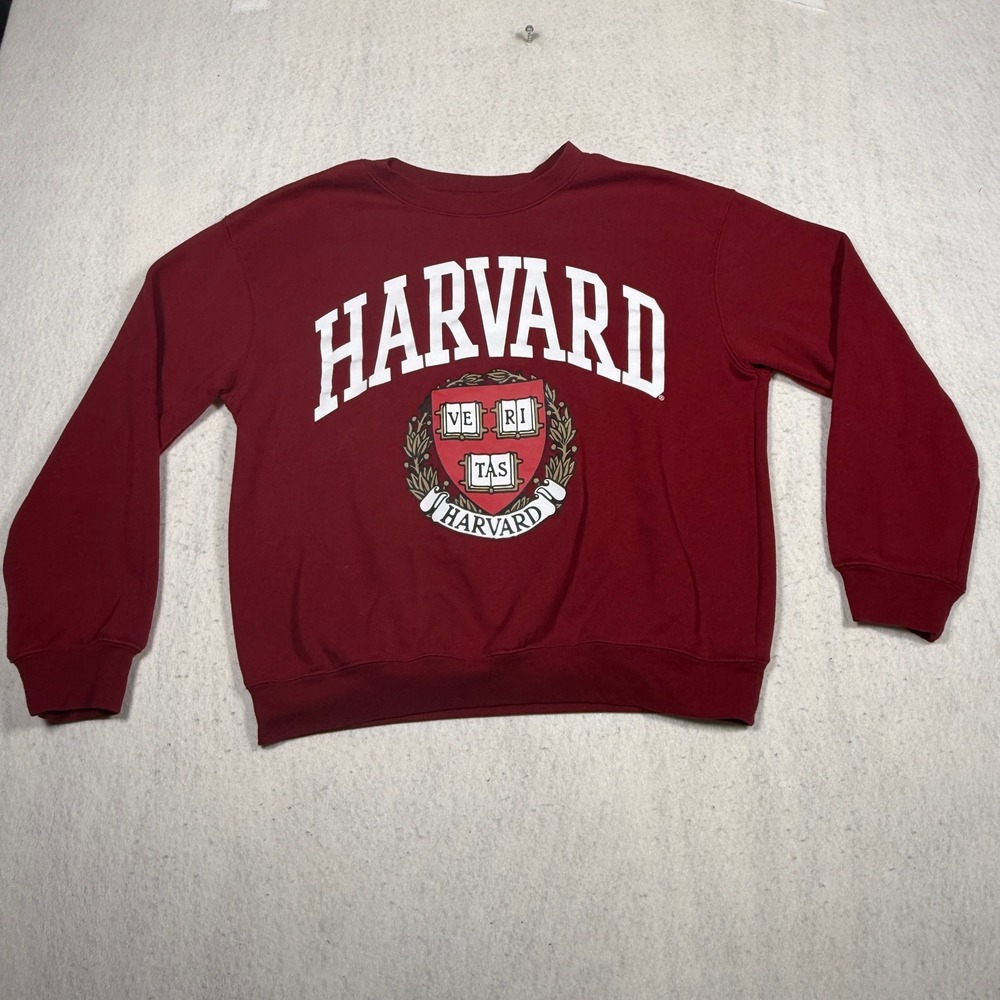 Awake Harvard University Sweatshirt Mens Medium Maroon Burgundy Crewneck Crest